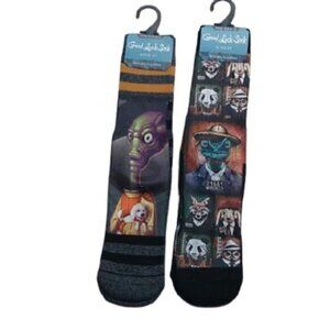 2 Pair Adult Size 8-13 Socks Alien Animal Mugshots, size 8-13